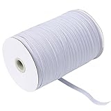 TKY ゴム紐 平ゴム 裁縫 手芸 工作 手作り 縫製 弾性ゴム 弾性バンド ズボン (ホワイト, 幅6mm×長さ100m)