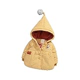 Pojour ベビー服 子供服 0-3歳女の子コート 冬 防寒 かわいいドットプジャケット 厚手コート　おしゃれフード付きコート 暖かい 綿 ベビールームウェア 普段着 カジュアル 旅行 記念日 プレ