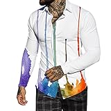 シャツ プリント 長袖 メンズ ボタン レジャー ス tシャツ プリント 抗菌 ストリートホームウェア プリント Tシャツ カラフルな レト