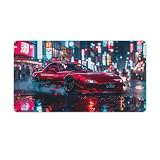 JDM カーデスクマット パッド ドリフトスポーツカー JDM Rx7 大型マウスパッド ゲーミングマウスパッド オフィス オーガナイザー 用品 JDM 大きなマウスパッド デスクトップキーボード用 コンピューターマット 40X75cm