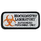 ワッペン屋Dongri ベルクロ ワッペン マジックテープ BIOCHEMISTRY LABORATORY A0293 (ホワイト)