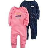Carter's(カーターズ) 2パックベビーソフトネオンカバーオール ピンク ロンパース長袖 9ヶ月【並行輸入】