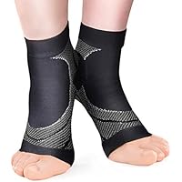足首サポーター アーチサポーター 足首固定保護 足底筋膜炎 偏平足 靴下 高着圧アンクルスリーブ 足裏の痛み 土踏まず スポーツ用 登山 立ち仕事 疲れ軽減 左右 男女兼用 サイズ別 2枚入り(黒 M)