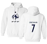 TCAMPフランス2018 National Soccer # 7アントワーヌ・グリエスマン世界選手権メンズフード付きスウェットシャツ Adult Medium ホワイト