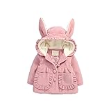 Pojour ベビー服 子供服 女の子 冬 防寒 おしゃれフード付きコート かわいい耳ジャケット 厚手 長袖 暖かい ベビールームウェア 普段着 カジュアル 旅行 記念日 プレゼント ピンク
