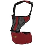 lanova ウエストキャリー 新生児用品 抱っこひも 夏も通気性良い抱っこ紐 簡単抱っこ紐 レッド