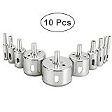 OUNONA 磁器タイルのための10個のダイヤモンドドリルビットセットの穴の鋸ガラスの大理石と花崗岩