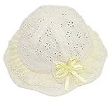 (ハベリィ) Haberry ベビー 赤ちゃん 帽子 ハット 折りたたみ 日よけ レース 通気 紐付き (イエロー)