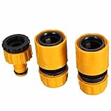 新しい便利な 3 ピース 1/2 "3/4 'ホース パイプ継手セット クイック黄色水コネクタアダプタ ガーデン芝生タップ