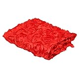 【ノーブランド品】新生児　3D　毛布　ブランケット　バラ　マット　ローズパタン　写真撮影　背景　小道具　柔らかい　全10色 - 赤