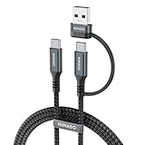 NIMASO USB Cケーブル1M タイプc to Type-C & USB-A 2in1 充電ケーブル PD対応100W急速充電 高速データ転送 高耐久ナイロン編み 断線防止iPhone16/15シリーズ、iPad、MacBook、Samsung、Sony等Type-c機種対応 NCA24D1238