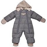 Oceankids ベビーボーイの取り外し可能なフェイクシープスキンフードダックダウンジャンプスーツ グレー 9-12 ヶ月