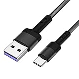 【FsGrg】USB Type C ケーブル【1M】タイプc ケーブル 5A急速充電 cタイプ 高速データ転送 高耐久ナイロン素材 USB-A to USB-C（ブラック）iPhone 15/16シリーズには適用されません