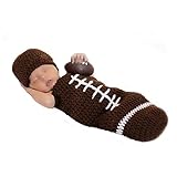Elee Infant Football Crochet Knit Photography Prop Costume Hat Sleeping Bag (#1) by Elee