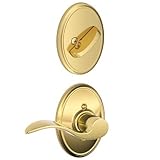 Schlage f59-acc-wkf-rhアクセントRight Handed内部パックレバーセットwith Single C、光沢真鍮