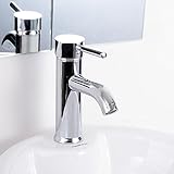 Yescom 7" Single Handle Vessel Sink Chrome Bathroom Basin Tub Single-Hole Deck-Mount Lavatory [並行輸入品