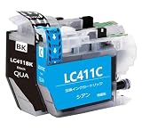 互換インクカートリッジ LC411BK LC411Cブラック/シアン 2色2本セット対応プリンター:DCP-J526N/J528N/J914N/J915N/J926N-W/J926N-W/B/J928N-B/J1800N/MFC-J904N/J905N/J739DN/DWN/J939DN/DWNLC411インクタンク 汎用インク 残量検知搭載/個別包装