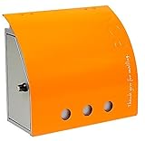 シンプル ナチュラル 郵便受け ポスト ラッセル オレンジ 鍵付 /左開き