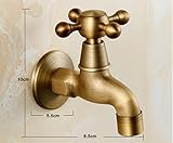 アンティーク　水道 蛇口　十字取手　銅製　横水栓　DIY　ブロンズ　エクステリア