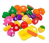 DD-life 16pcs/set Plastic Kitchen Food Fruit Vegetable Cutting Kids Pretend Play Educational Puzzle 