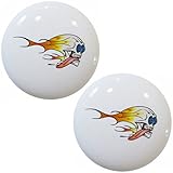 セットの2 Flaming Skullセラミックキャビネット引き出しプルノブ