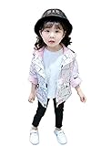 FEVON　コート　子供　女の子　春秋　可愛い　猫のプリント　ジャケット　キッズ　ガールズ　長袖　フード付き　ウィンドブレーカー　防寒　防風　アウター　ブルゾン　通園　通学　ジャンパー　カジュアル　お