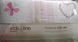 Kidsline Pink Heart 3 Pc Crib Bedding Set Dragonflies Quilted by KidsLine