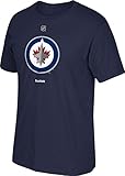 Winnipeg Jets NHL Reebok Navyブルー"ジャージーCrest " Team PrimaryロゴグラフィックTシャツメンズ