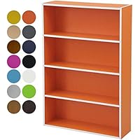 山善 本棚 コミック収納ラック 4段 幅60×奥行17×高さ89cm オレンジ 耐荷重50kg CMCR-9060(OR)