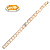 Cshidworld センサーライト 人感センサー 20 LED センサーライト 人感センサー バッテリ式 クロゼット タンス/本棚/部屋/階段/などに最適 ネジで固定型 (20LED, 電球色)