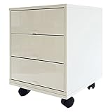 【完成品】 キューブボックスα　引き出しタイプ キャスター付き (ホワイト) サイドチェスト カラーボックス ３段 引き出し 収納 キャスター 白