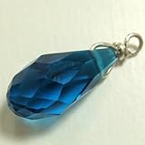 ガラスパーツ　ブルー 1個で1セット 横幅6.11ｍｍ×高さ15.8mm ドロップ型パーツ