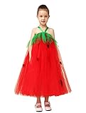 JSファッション チュールチュチュ プリンセスドレス 90-100サイズ レッド [並行輸入品]