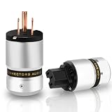 Monosaudio オーディオ用電源プラグ 純銅 3ピン 電源コネクタ 15A/ 125V 10A/ 250V 自作電源プラグ 最大ワイヤー19MM アルミニウム合金製シェル オーディオ用パワープラグ インレットプラグ IEC320C13コネクター ペアハイエンド オーディオグレード AC電源プラグ 非メッキ オーディオケーブル、オーディオ電源ケーブル、オーディオ用電源コード用 （メス-オス）