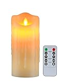 キャンドルライト、揺らぐ炎とワックスを垂らすのリアル感、単4形電池式(別売り)暖色光ledろうそく燈、リモコン付き、2/4/6/8時間を自動消燈設定、明るさも調整できる、パーティー、祈願、誕生日、記念