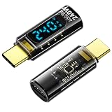 Jadebones USB Cアダプター 2個パック デジタルディスプレイ付き PD 240W USB-C オス-メス コネクター iPhone 15シリーズ iPad MacBook 対応 電圧 電流 パワースマートLEDディスプレイ (透明)