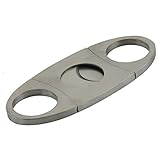 SODIAL(R)2XシルバーステンレススチールダブルツインブレードポケットシガーカッターはさみNEW