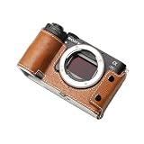 QIYAONUO SONY A7CR A7C2 用 ボディーハーフケース ボディケース バッテリーの交換でき 三脚ネジ穴付き カメラケース (ブラウン)