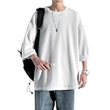 [BesBet] 七分袖 Tシャツ メンズ 夏服 メンズ おしゃれ トップス 人気 無地 大きいサイズ シンプル オシャレ ゆったり 柔らかい肌触り 涼しい 快適 ファッション ビッグ シルエット かっこいい 春夏秋