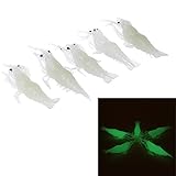 pylios ( TM ) 5pcs super-lightweight 4 cm 1 g Shrimp釣りルアーVivid Luminous夜光雲PrawnソフトFakeルアー疑似餌Pesca 1s