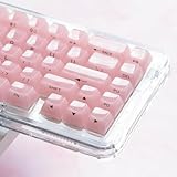 Womier キーキャップ ジェリーピンク - セラミックキーキャップスタイル、クリアキーボードキーキャップ、透明サイドプリントカスタム 60/65/75/100％ Cherry MX、Outemu、Gateron メカニカルキーボード用（MDAプロファイル）