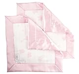 SwaddleDesigns Cotton Muslin Baby Lovies, Set of 2 Security Blankets, Pastel Pink Butterflies
