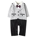 Zhhlinyuan 良質 Newborn Fashion Long Sleeve Jumpsuit 赤ちゃん Boy Cotton Casual Gentleman Romper