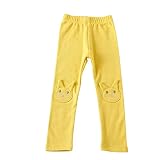 Deylaying 赤ちゃん 女の子 Cat Patch レギンス 冬 子供 厚い プラスベルベット Children 暖かい 弾性ウエスト ズボン Cozy Slim ストレートパンツ