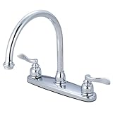 Kingston Brass KB8791NFLLS NuWave French 8-Inch Kitchen Faucet with Twin Handle without Sprayer, Pol