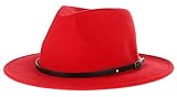 (コ-ランド) Co-land 子供用帽子 ハット つば広 キッズ 中折れハット フェルトハット 無地 ベルト飾り ボーラーハット ベビー 女の子 男の子 フォーマル レッド