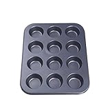 Eremi（TM）パンマフィンカップケーキ焼くケーキ金型モールド耐熱皿小12カップ食器洗い機安全な万能丈夫