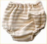 タオル製ベビー服パンツ　★タオル製ブルマパンツ　ベビーパンツ　ショーツ　ブリーフ　今治タオル　日本製　ポンチャン★　表ガーゼ裏タオルの高級素材使用　出産祝いやギフトにもどうぞ (ベージュ)