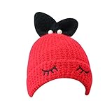 inkachかわいい赤ちゃん女の子ニット帽冬暖かいキャップウサギ耳Headwearニットハット One size SU-13