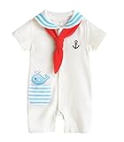 かわいい セーラー服 ロンパース 前開き 春 夏 秋 プレゼント (70cm)